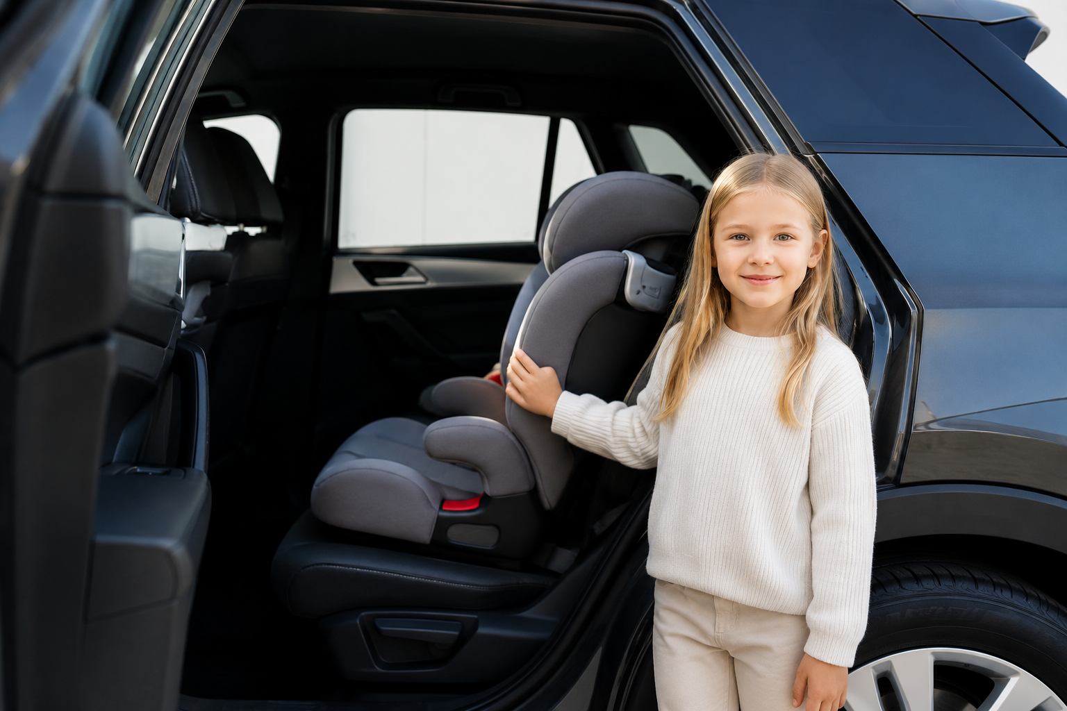 Child seat for family car rental in Palma